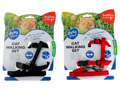Cat Walking Set Uni (20-35cm/10mm Harness, 125cm Lead) - Mixed Colors