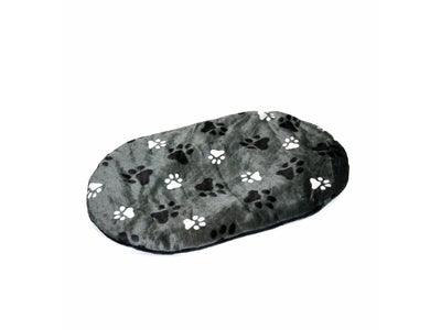 Oval Cushion with Paw Print 70x47x5cm Grey