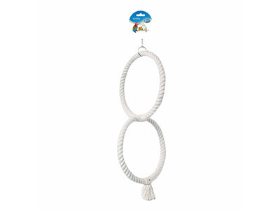 Parrot Toy with 2 Rings 50cm White