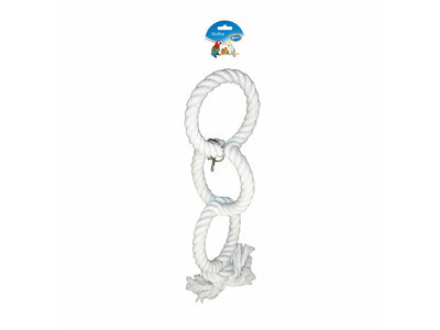 Parrot Toy with 3 Rings 43cm White