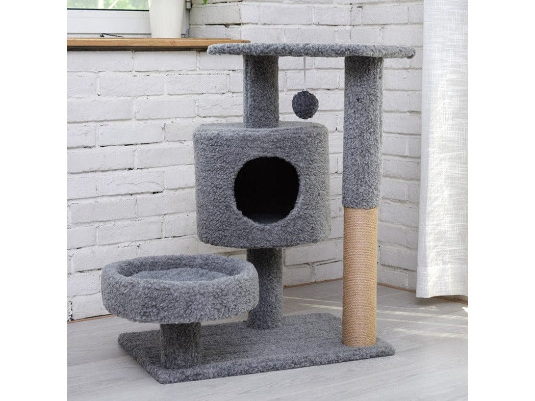 Cat Tree & Scratching Beige+Light Blue Beige+Brown Grey 60*40*75