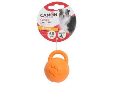 لعبة كلب مطاطية مع صرير - كرة بمقبض - 11 سم