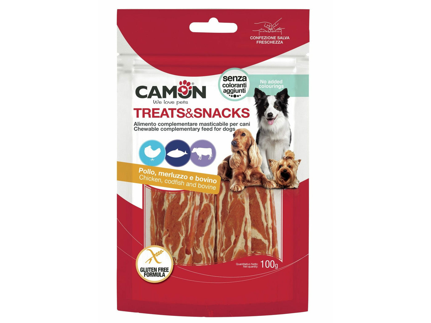 Chew Stripes With Chicken, Cod And Rawhide (100G)