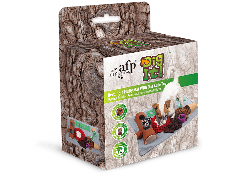 AFP (All For Paws) Dig It - Fluffy Mat With Raccoon Toy