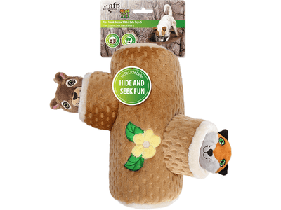 AFP (All For Paws) Dig It - Tree Trunk Burrow With Squirrel and Fox Toys