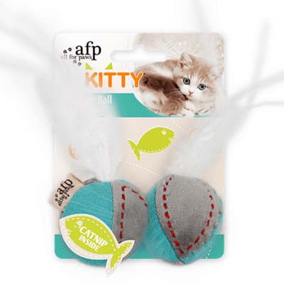 AFP(All For Paws) Kitty Feather Ball - Turquoise