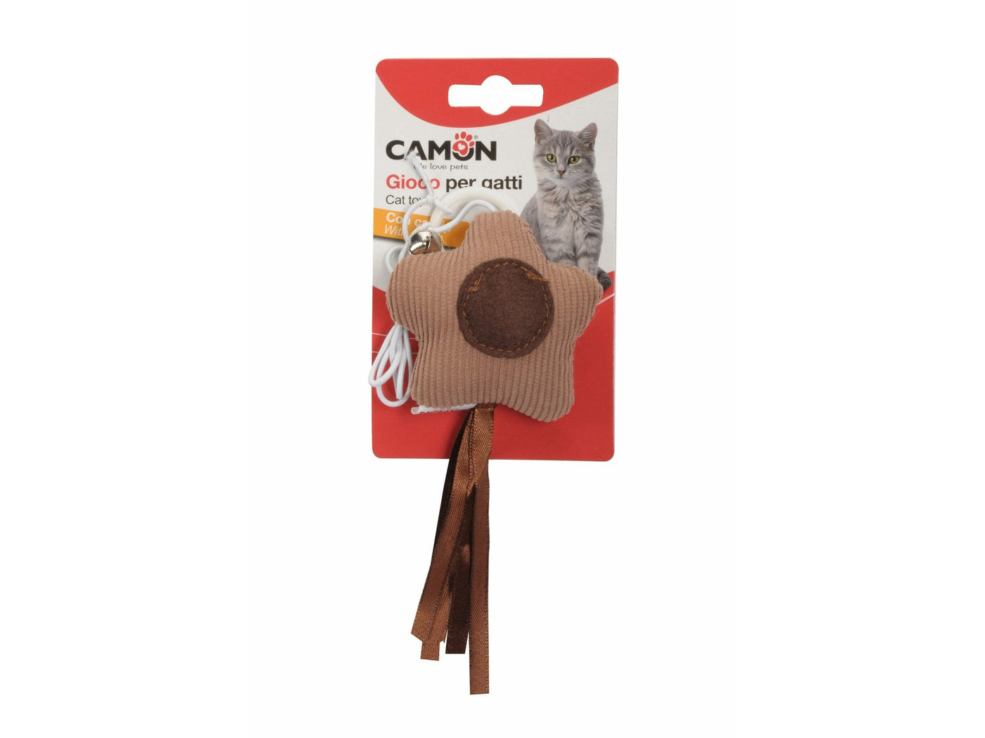 Cat Toy - Shabby Star With Bell - Grey/Bronze