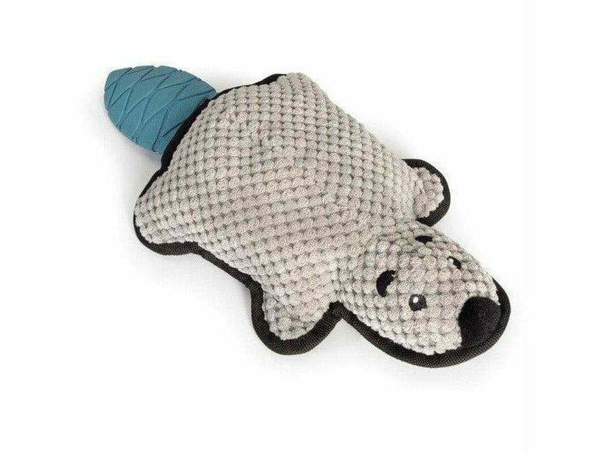 Fabric toy with TPR tail - Beaver with squeaker