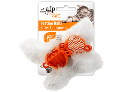 All For Paws (AFP)-Feather Balls (with Sound Chip)Red