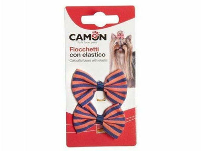 Striped bows with elastic band (2pcs)