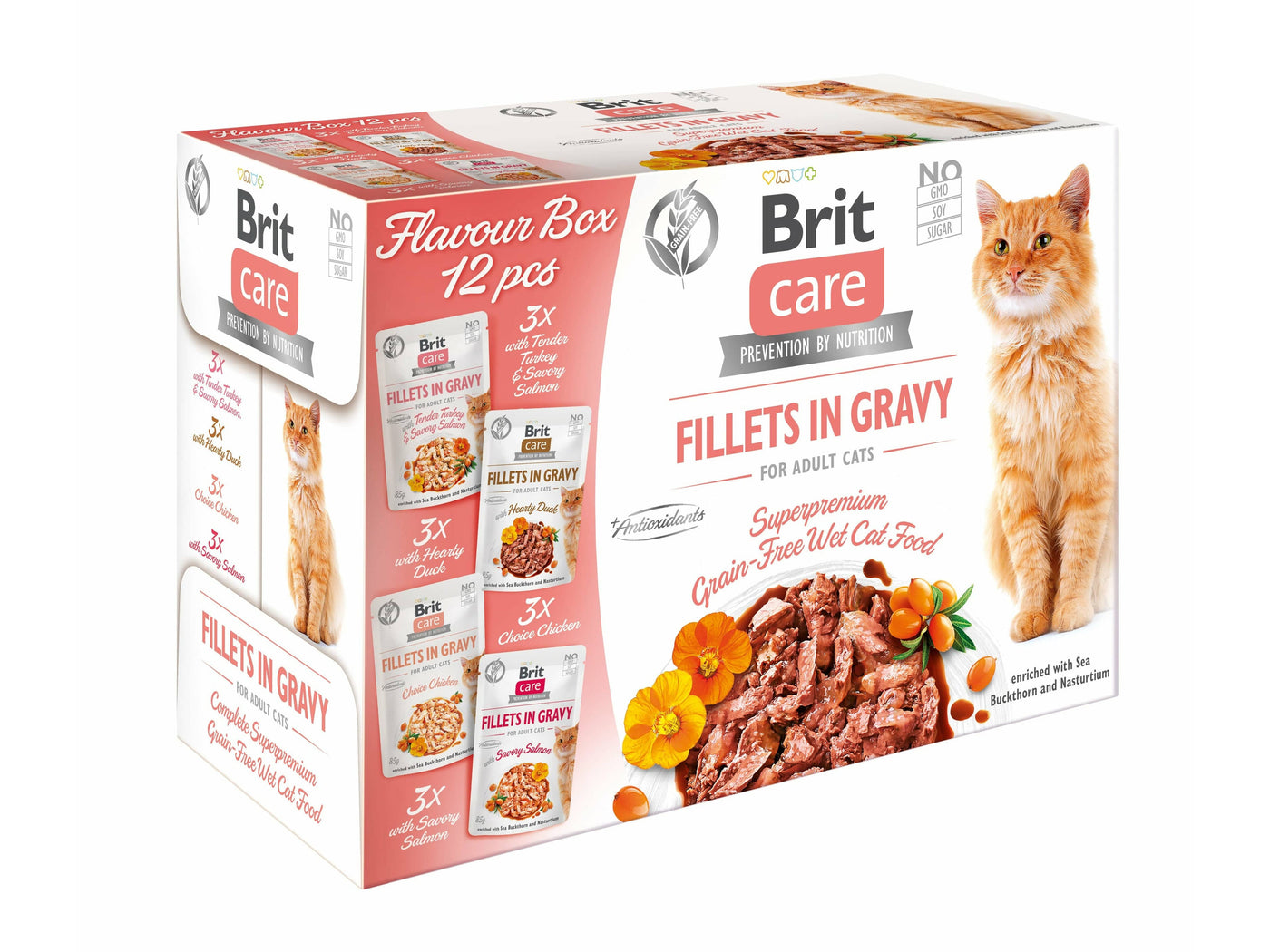 Brit Care Cat Flavour box Fillet in Gravy, 4*3 pcs. (12*85 g)
