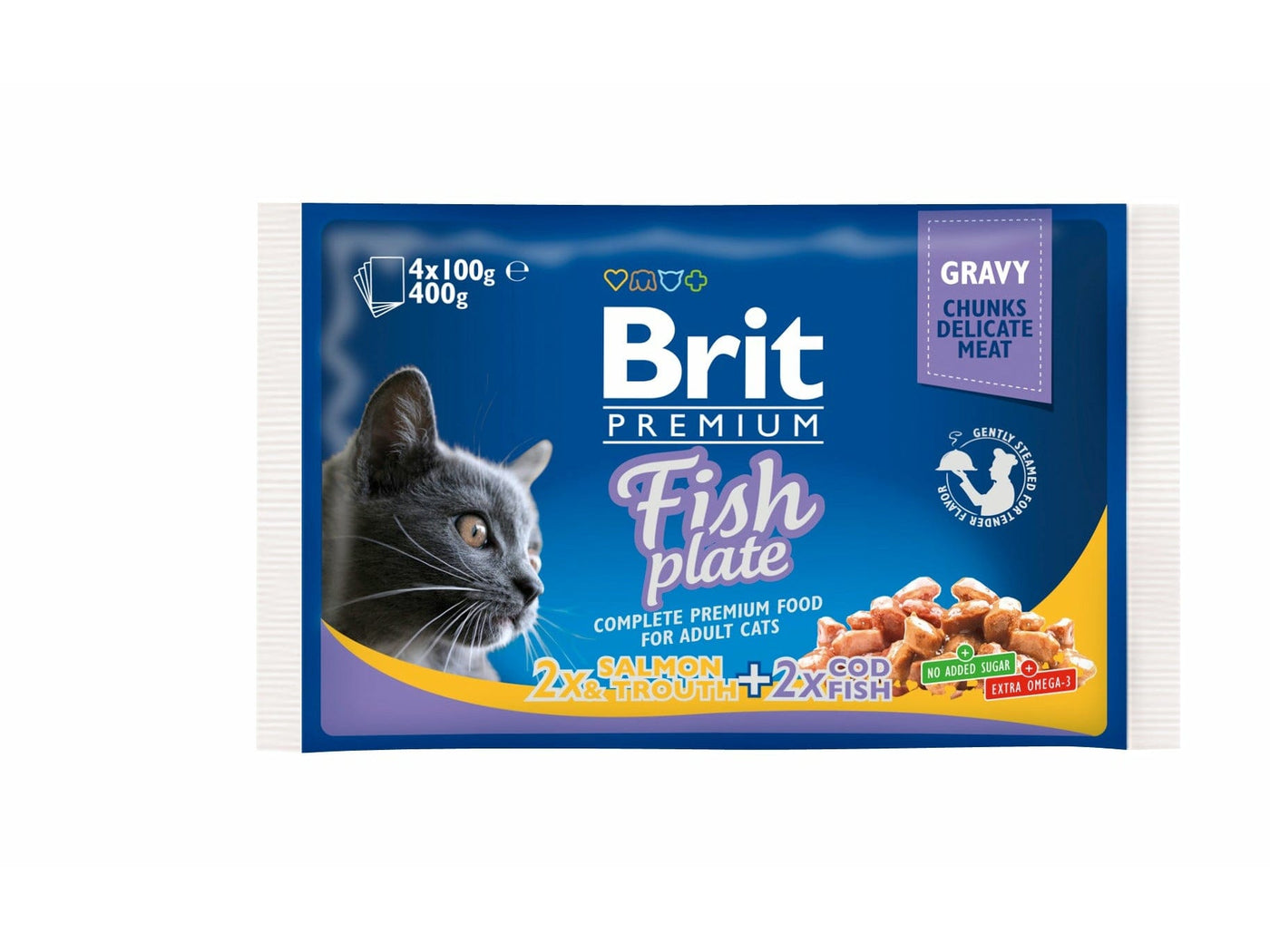 Brit Premium Cat Pouches Fish Plate 400 g (4x100 g)