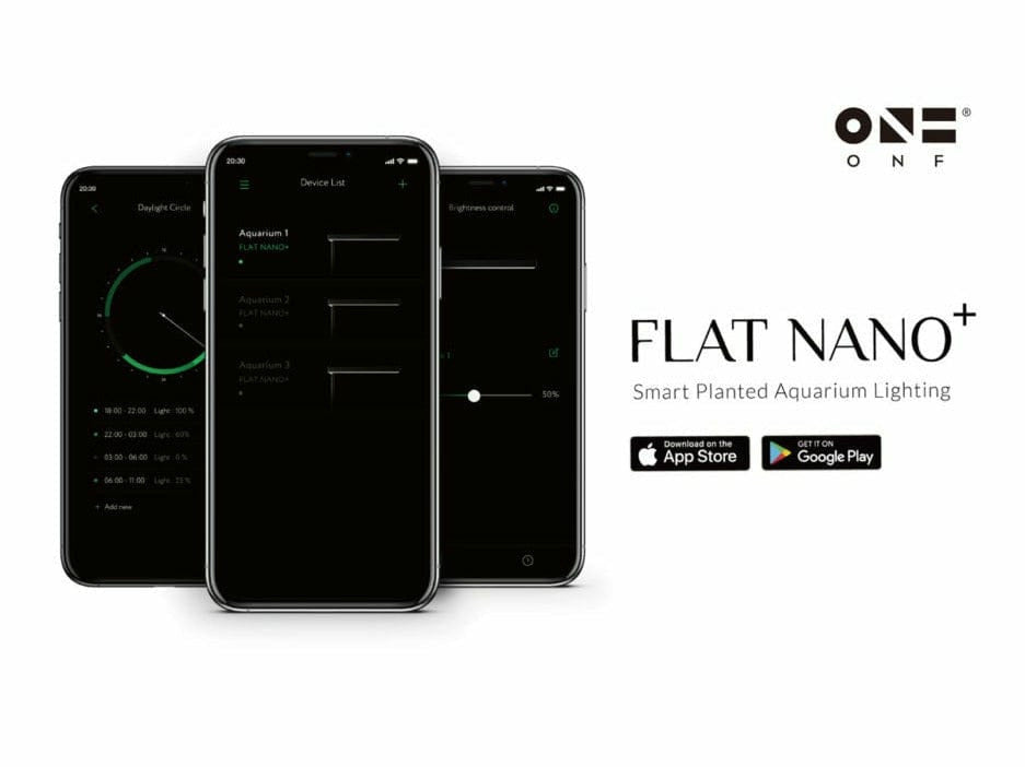 Flat Nano+ Smart Planted Aquarium Lighting (App control) (Black)
