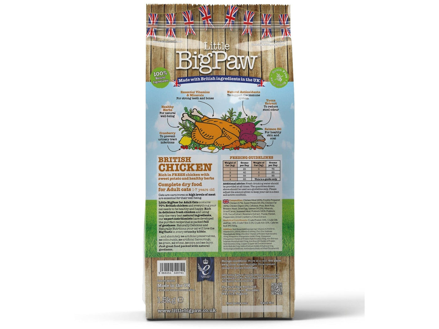 British Chicken Complete dry food for Adult Cats 1.5KG /Little BigPaw
