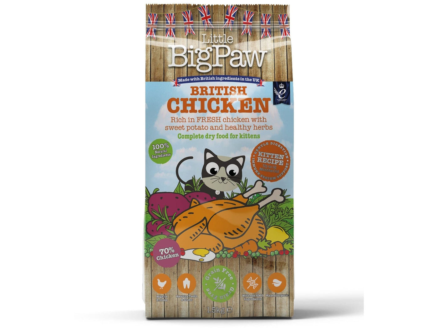 British Chicken Complete dry food for Kittens 1.5KG /Little BigPaw