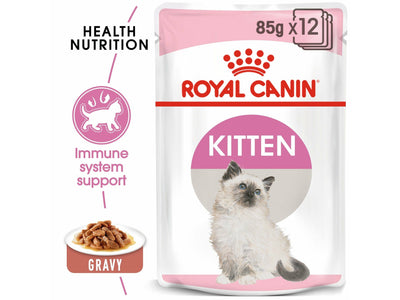 ROYAL CANIN Kitten Instinctive in Gravy - Balanced wet food for kittens that promotes healthy growth, strong immunity, and good digestion