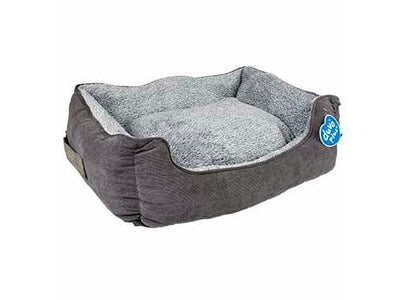 Bed Rectangular Corduroy Ash - Black/Grey