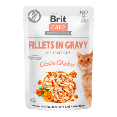 Brit Care Cat Fillets in Gravy Choice Chicken  85 g