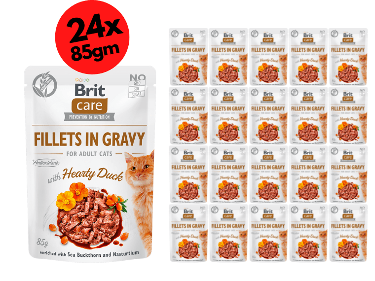 Brit Care Cat Fillets in Gravy with Hearty Duck 24x85