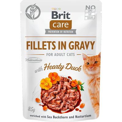 Brit Care Cat Fillets in Gravy with Hearty Duck  85 g