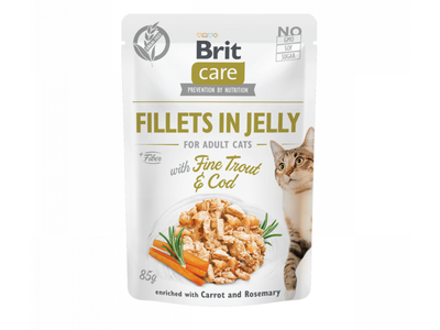 Brit Care Cat Fillets in Jelly with Fine Trout & Cod 85 g