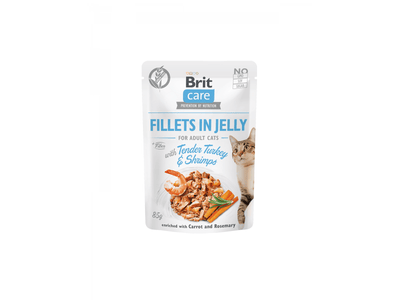 Brit Care Cat Fillets in Jelly with Tender Turkey & Shrimps 24x85g Single Pack image
