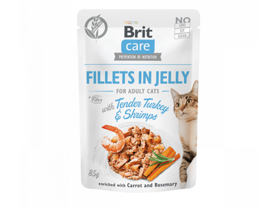 Brit Care Cat Fillets in Jelly with Tender Turkey & Shrimps 85 g