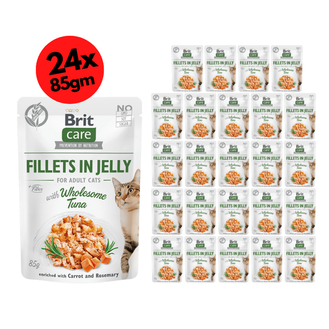 Brit Care Cat Fillets in Jelly with Wholesome Tuna 24x85g
