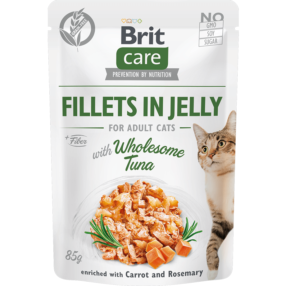 Brit Care Cat Fillets in Jelly with Wholesome Tuna 24x85g Single pack Image