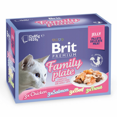 Brit Premium Cat Delicate Fillets in Jelly Family Plate 1020 g 