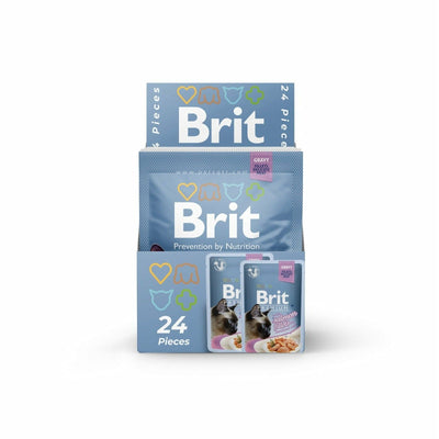 Brit Premium Fillets in Gravy with Salmon for Sterilised 24X85g pouches