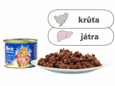 Brit Premium by Nature Turkey with Liver pate for adult cats. Contains 26% turkey and 20% liver. Gluten-free, no added sugar or preservatives. Enriched with essential vitamins and taurine. Available in 200g packs