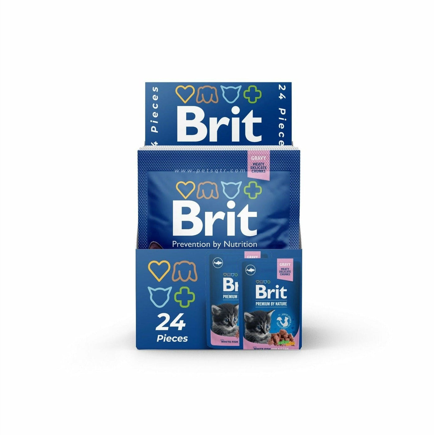 Brit premium Gravy with White fish for Kitten 24x100g pouches