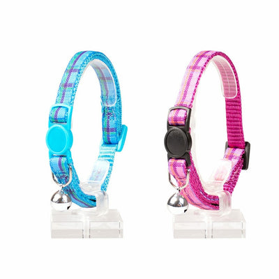CAT COLLAR TARTAN NYLON 20-30cm / 10mm mixed colors