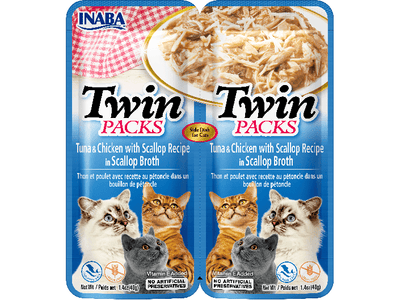INABA Twin Packs Tuna & Chicken with Scallop Recipe in Scallop Broth 40 g x 2