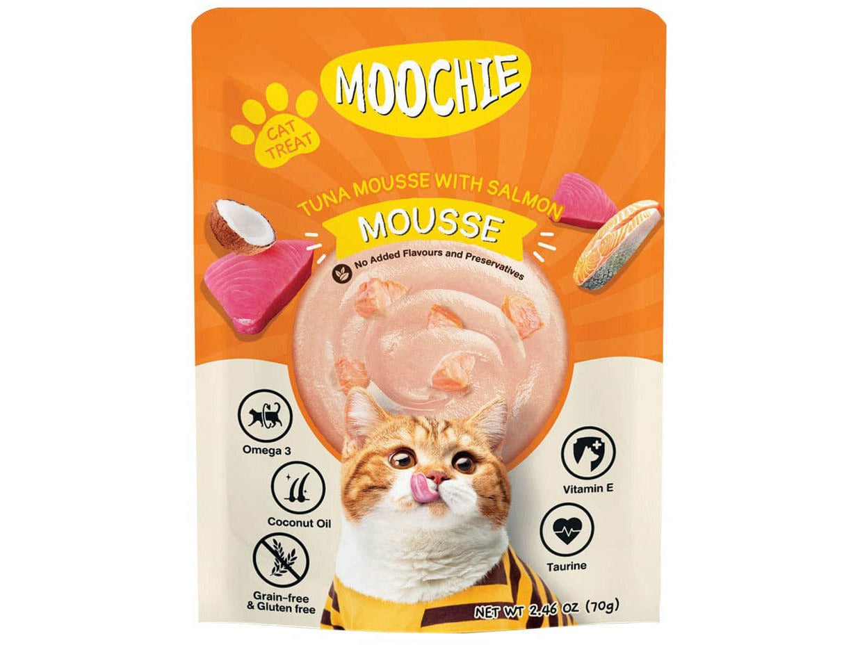 MOOCHIE MOUSSE TUNA WITH SALMON 12x70g Pouchs