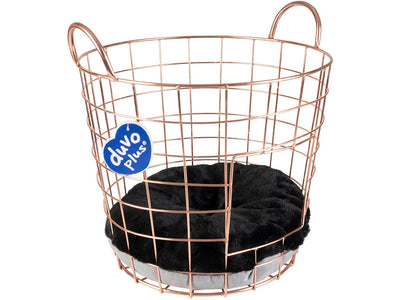 Caramel Round Metal Basket - 37x37x39 cm (Copper)