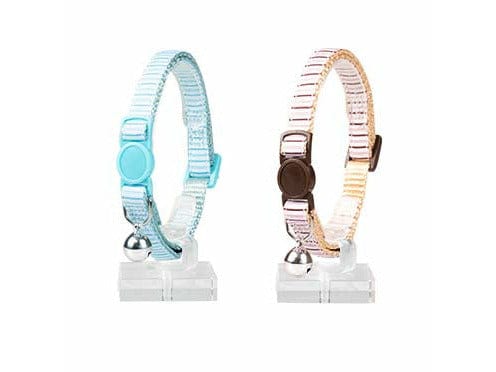 Cat Collar Beach Nylon - Blue/Beige (20-30cm / 10mm)
