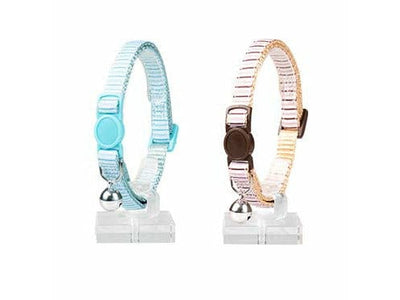 Cat Collar Beach Nylon - Blue/Beige (20-30cm / 10mm)