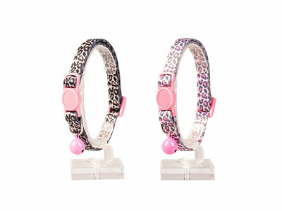 Cat Collar Panther Nylon Black/Pink 20-30cm / 10mm
