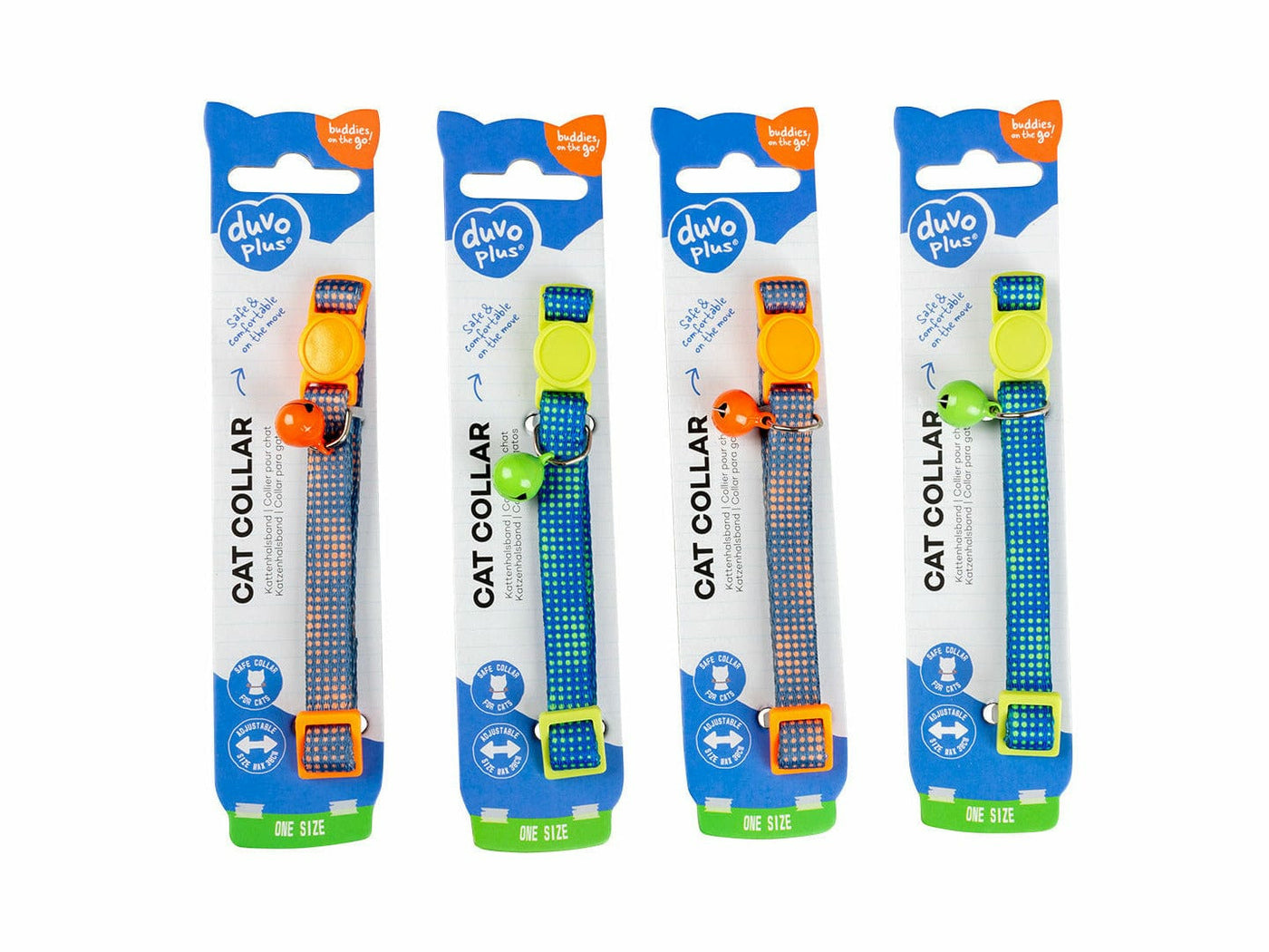 Cat Collar Retro Dots Nylon 20-30cm / 10mm - Mixed Colors