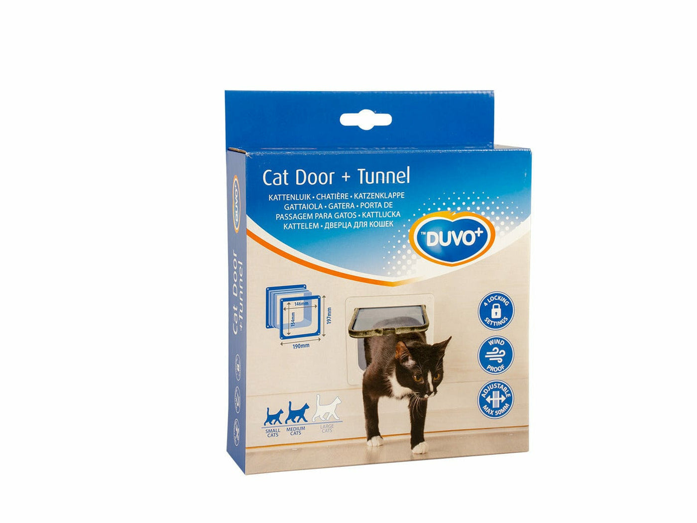 Cat Door + Tunnel White 19x19.7cm