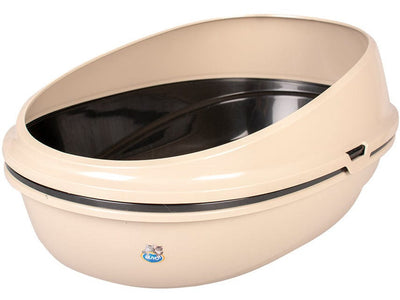 Cat Litter Tray Luxo with Rim &amp; Sieve 59x38x27cm - Mocaccino