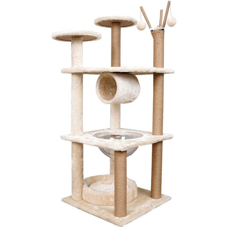 Cat Tree &amp; Scratching Beige 50X50X126 Design B