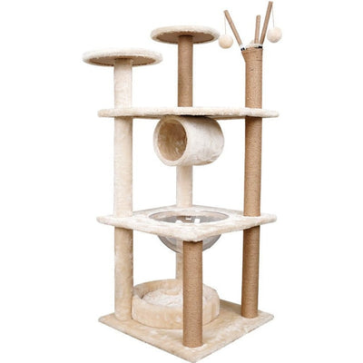 Cat Tree &amp; Scratching Beige 50X50X126 Design B