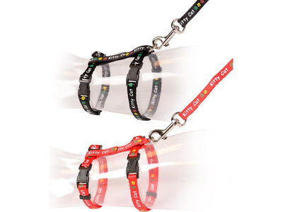 Cat Walking Set Kitty Cat (20-35cm/10mm Harness, 125cm Lead) – Mixed Colors