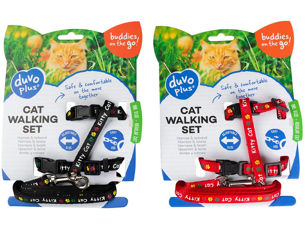 Cat Walking Set Kitty Cat (20-35cm/10mm Harness, 125cm Lead) – Mixed Colors