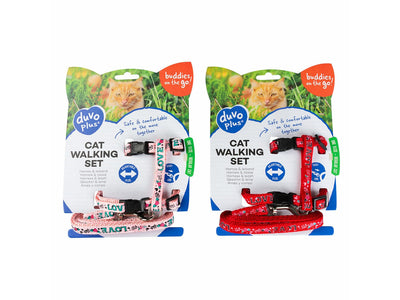 Cat Walking Set Love (20-35cm/10mm Harness, 125cm Lead)