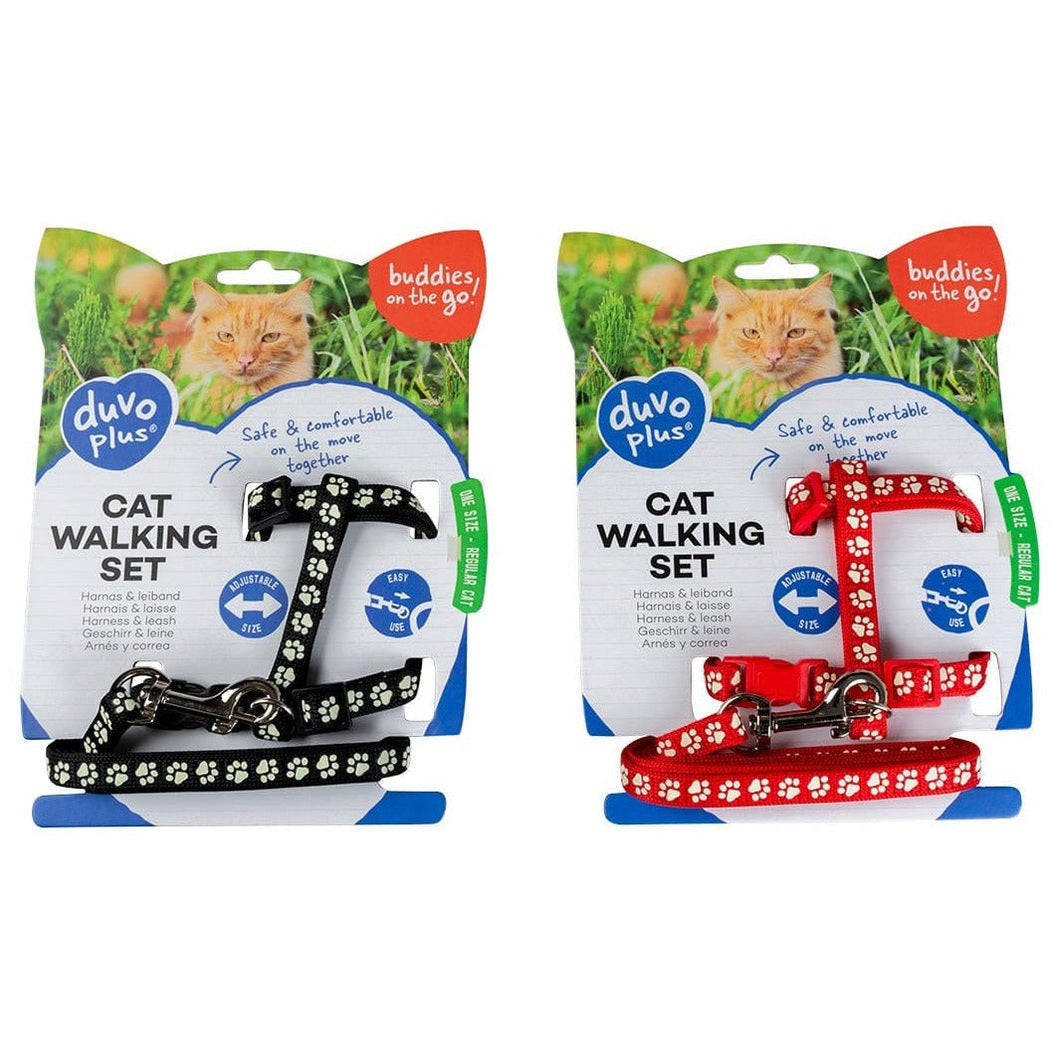 Cat Walking Set Paws (20-35cm/10mm Harness, 125cm Lead)