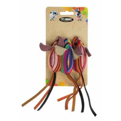Cat toy Set of 3 Mice in Colored Fabric
